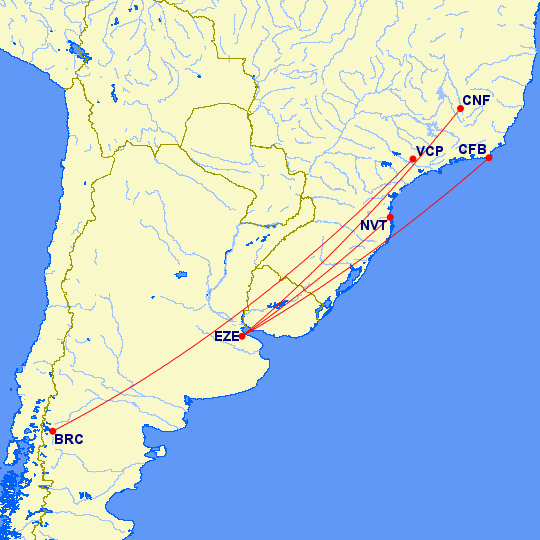 Azul - red vuelos Argentina